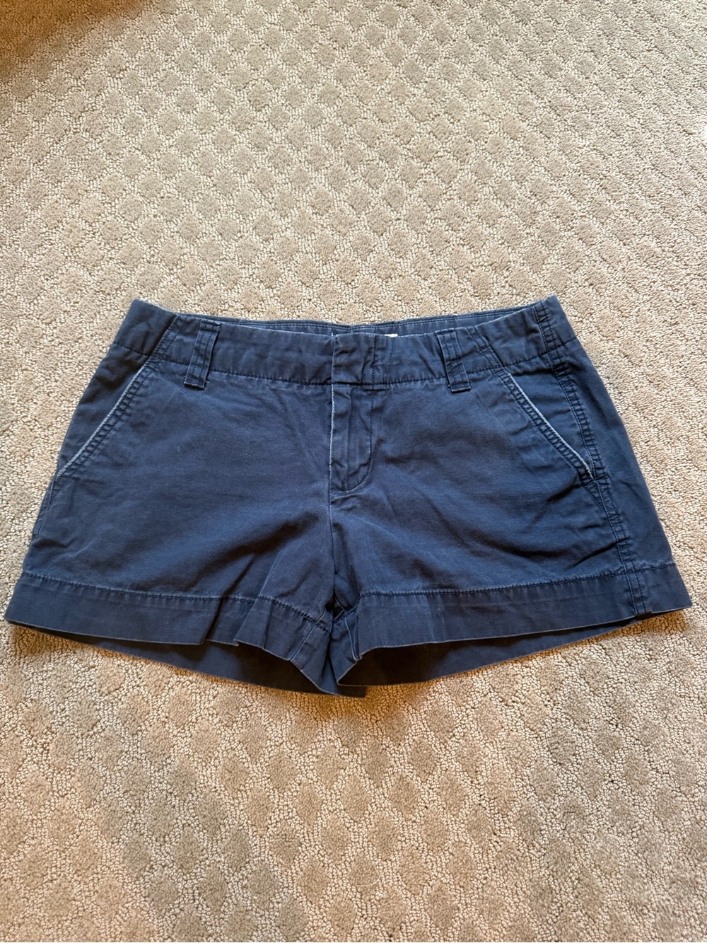 Women's Navy Bermuda Shorts — Casual Mid-Rise Style